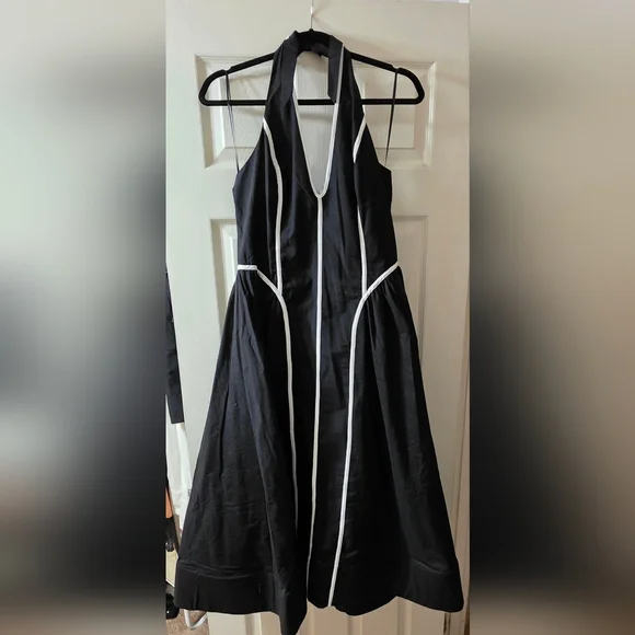 Anthropologie Black and White Midi Dress